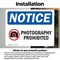 Signmission Photography Prohibited Sign With Symbol, 10 in W x Rectangle, Vinyl Decal OS-2PACK-NS-D-710-L-17272 - alternate 2